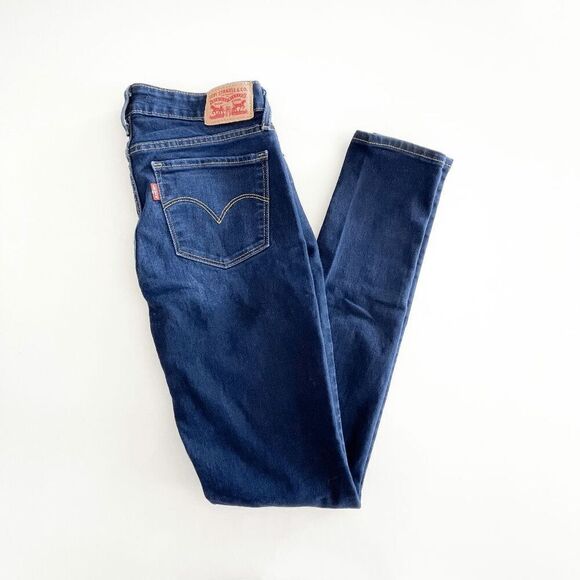 Levis 711 Womens Classic Medium Wash Denim Skinny Jeans Stretch Blue Size 27 - Picture 4 of 10